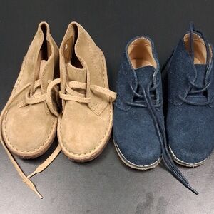 Janie and Jack Kids Suede Chukka Boots in Tan and Navy